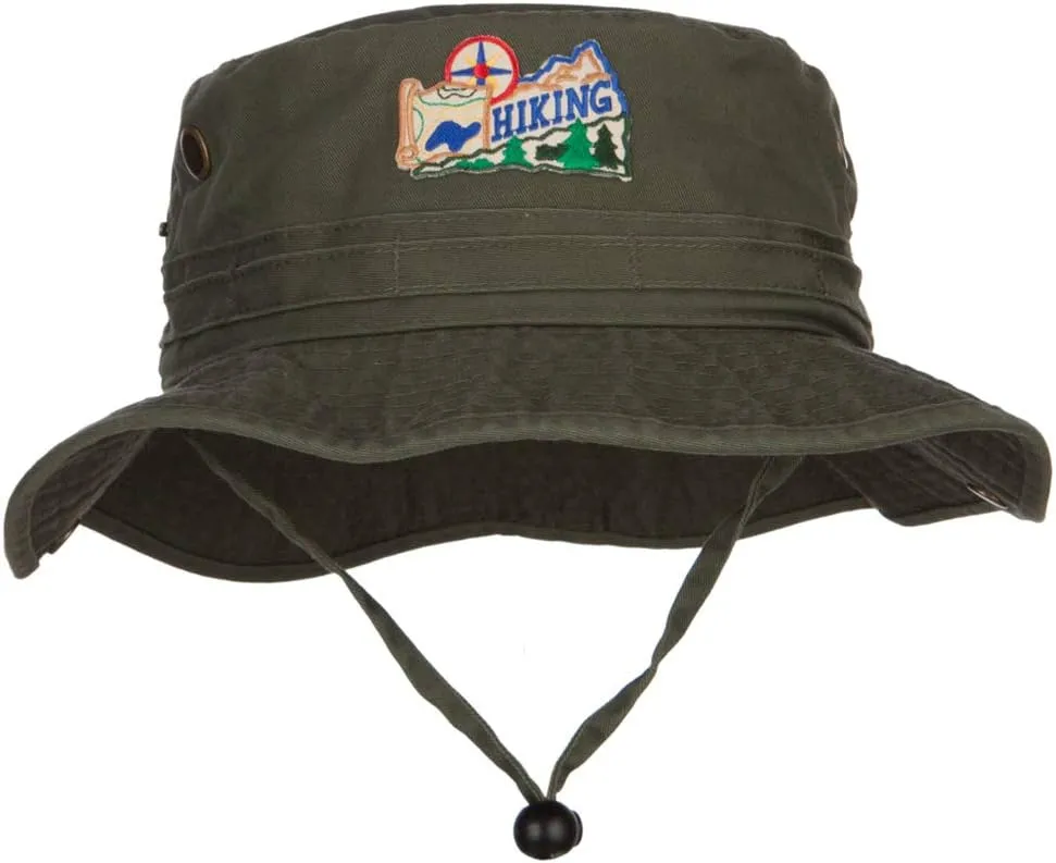 e4Hats.com Hiking Map Patched Washed Hunting Hat