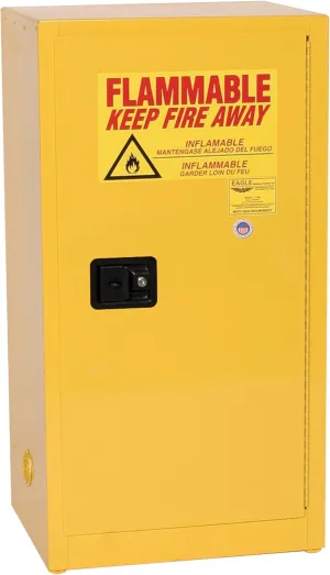 Eagle American Made 16 Gallon F﻿lammable Liquid Storage Cabinet, Self-Close Space Saver Fireproof Cabinet for Schools, Garages, Manufacturing Facilities, 23" x 18" x 44", 1905X
