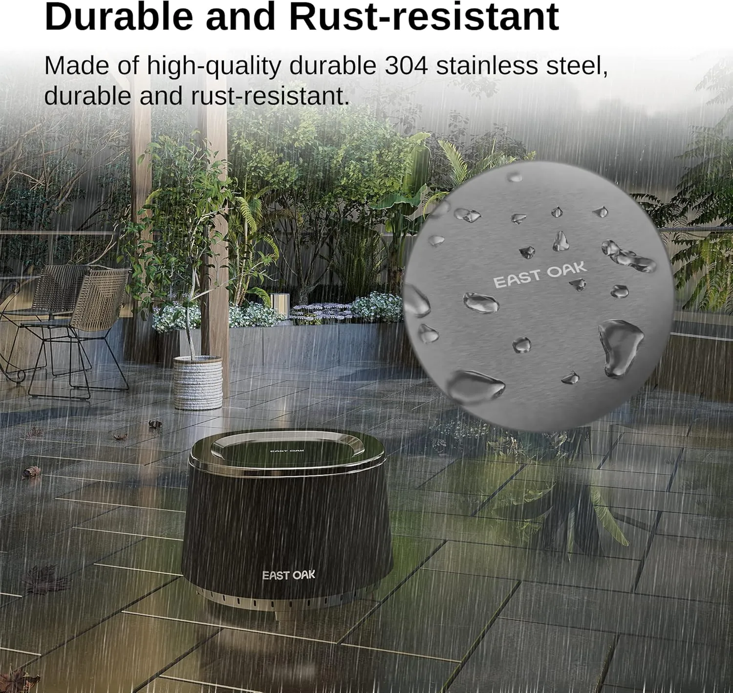 East Oak Fire Pit Lid for 21'' Camber Smokeless Fire Pit Only, 304 Stainless Steel Fire Pit Accessories for Outdoor Fire pits, Waterproof, Anti-Rust, and All-Weather Resistant, 19" D x 0.78" H