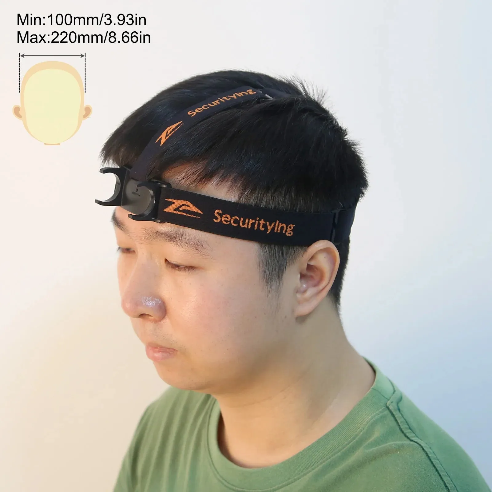 Elastic Headband Headlight Strap Holder for 22-26mm Headlamp Torch with Fastening Strap and Bracket
