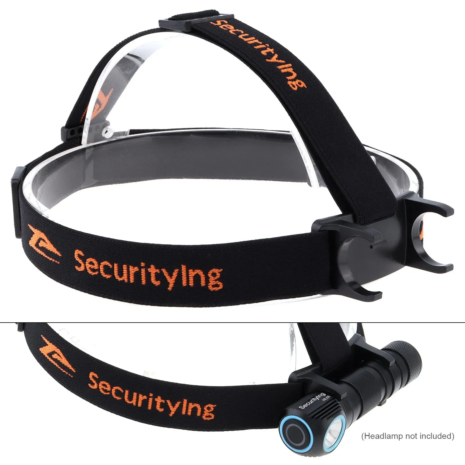 Elastic Headband Headlight Strap Holder for 22-26mm Headlamp Torch with Fastening Strap and Bracket