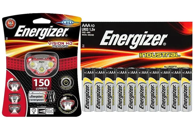 Energizer Vision HD LED Headlamp   Industrial Alkaline - AAA (10 Pack) Batteries