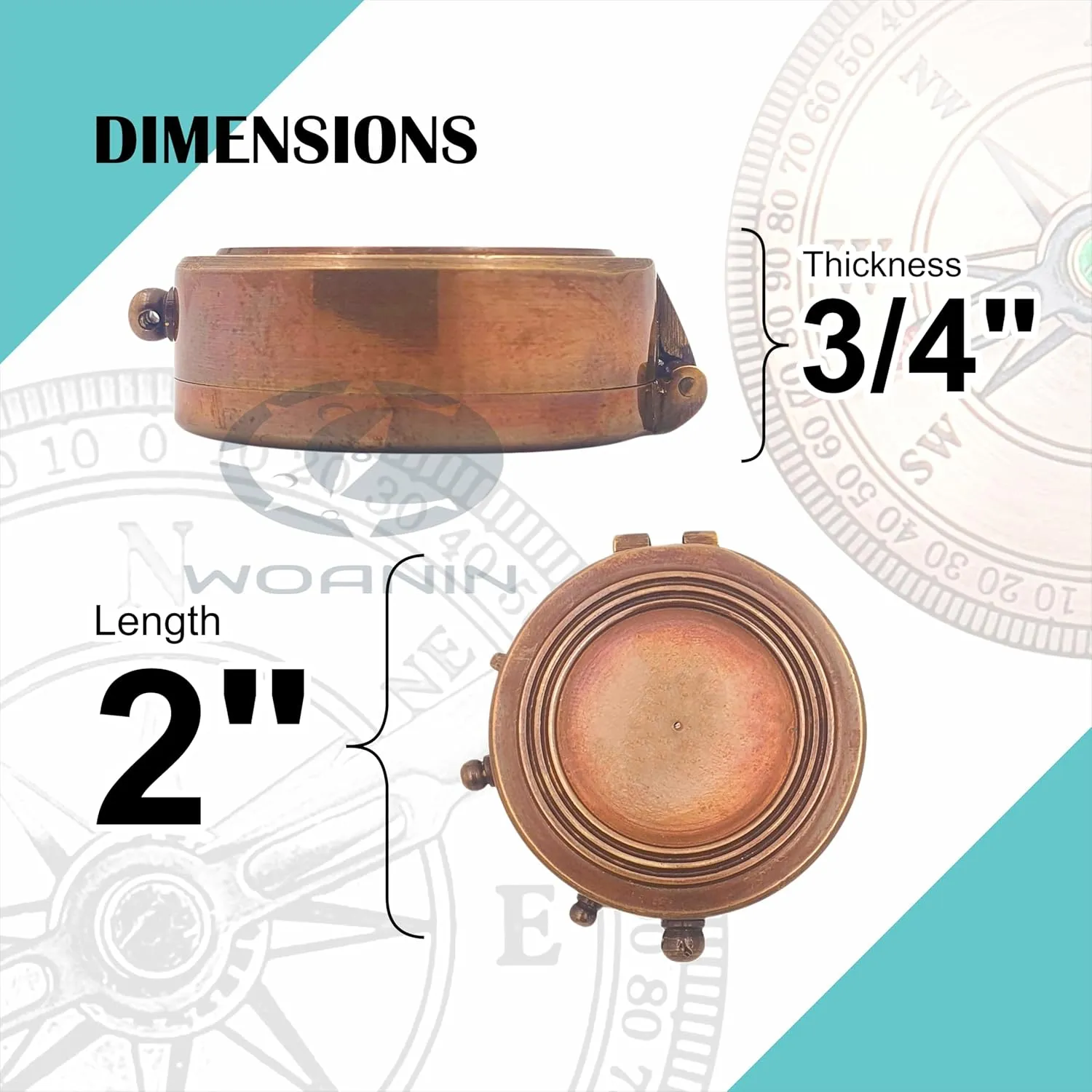 Engraved Brass Compass- Personalized Sundial Compass Gift to My Son/to Our Son/Nautical Gift for Son from Dad/Gift to Son from Mom A Perfect and Unique Gift with Leather Case