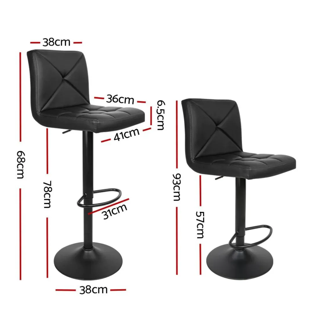 Europa PU Leather Gas Lift Bar Stool Set