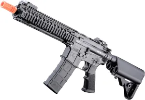 Evike Airsoft - 6mmProShop Daniel Defense Licensed MK18 Gas Blowback Airsoft Rifle by Golden Eagle (Color: Black)