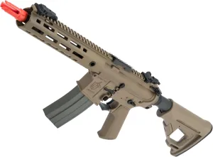 Evike Airsoft - EMG Helios Knight's Armament Licensed SR-16E Mod2 MLOK AEG Airsoft Rifle (Model: CQB/Tan)