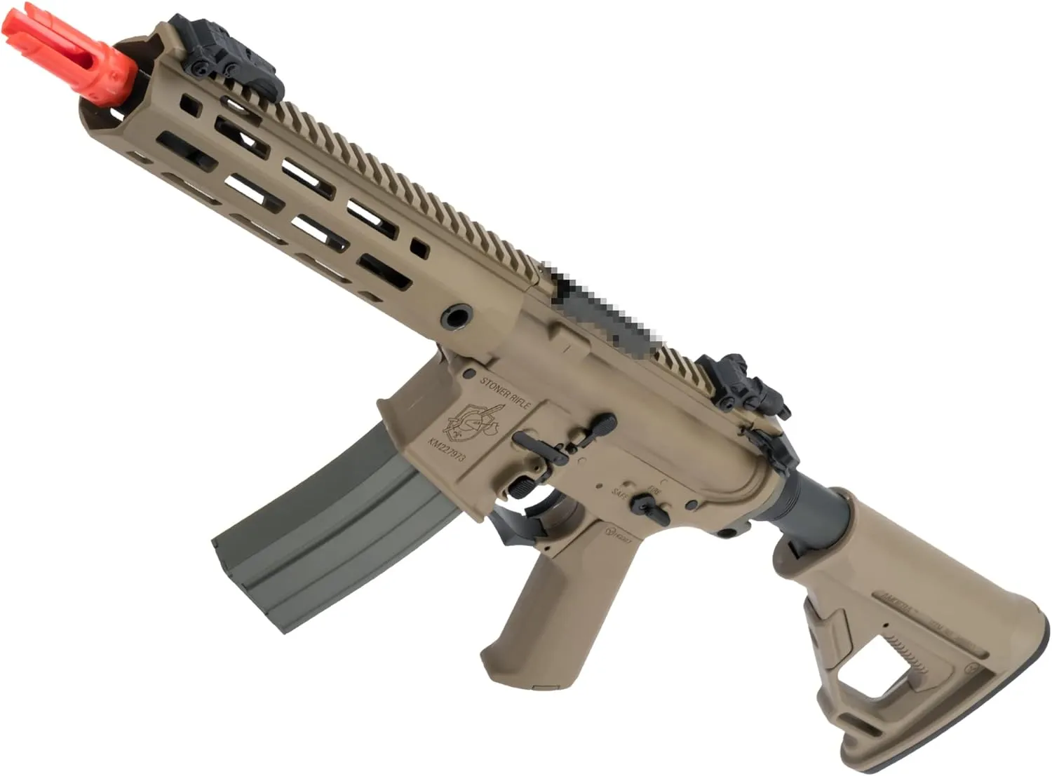 Evike Airsoft - EMG Helios Knight's Armament Licensed SR-16E Mod2 MLOK AEG Airsoft Rifle (Model: CQB/Tan)