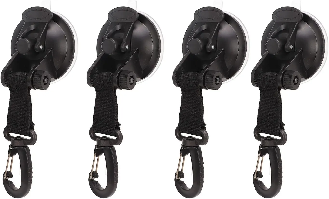 EVTSCAN Heavy Duty Suction Cups 4 Pack, Strong PVC Anchors for Tents, Tarps, Car Side Awnings, No Drill, Easy Setup, Sturdy for Camping and Outdoor Use