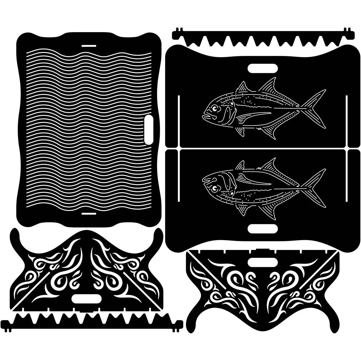 Exotic Collapsible Fire Pit DXF for CNC | Sea Fish Design