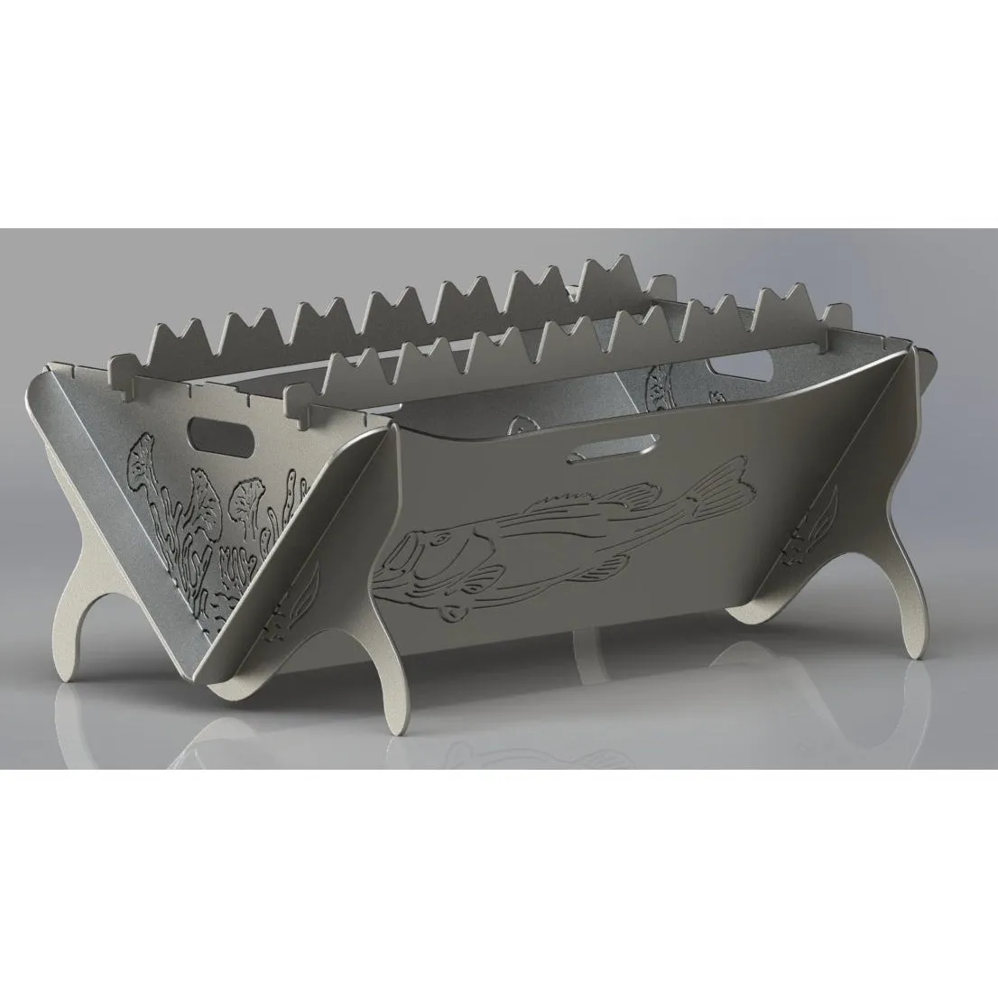 Exotic Collapsible Fire Pit DXF for CNC | Sea Fish Design