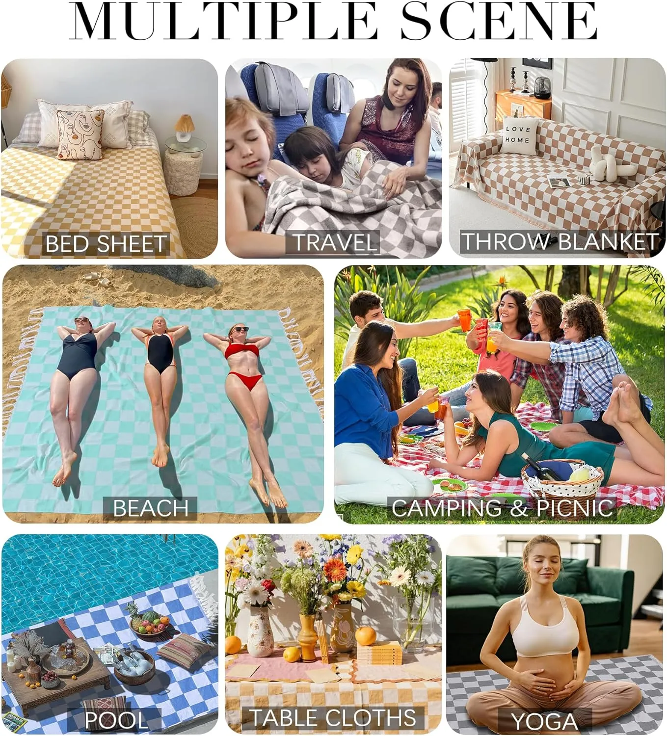 Extra Large Picnic Blanket Outdoor Turkish Beach Towel Camping Blanket ark Stadium Outside Festival Must Haves Outside Summer Vacation Stuff Accessories Road Trip Essential Camping
