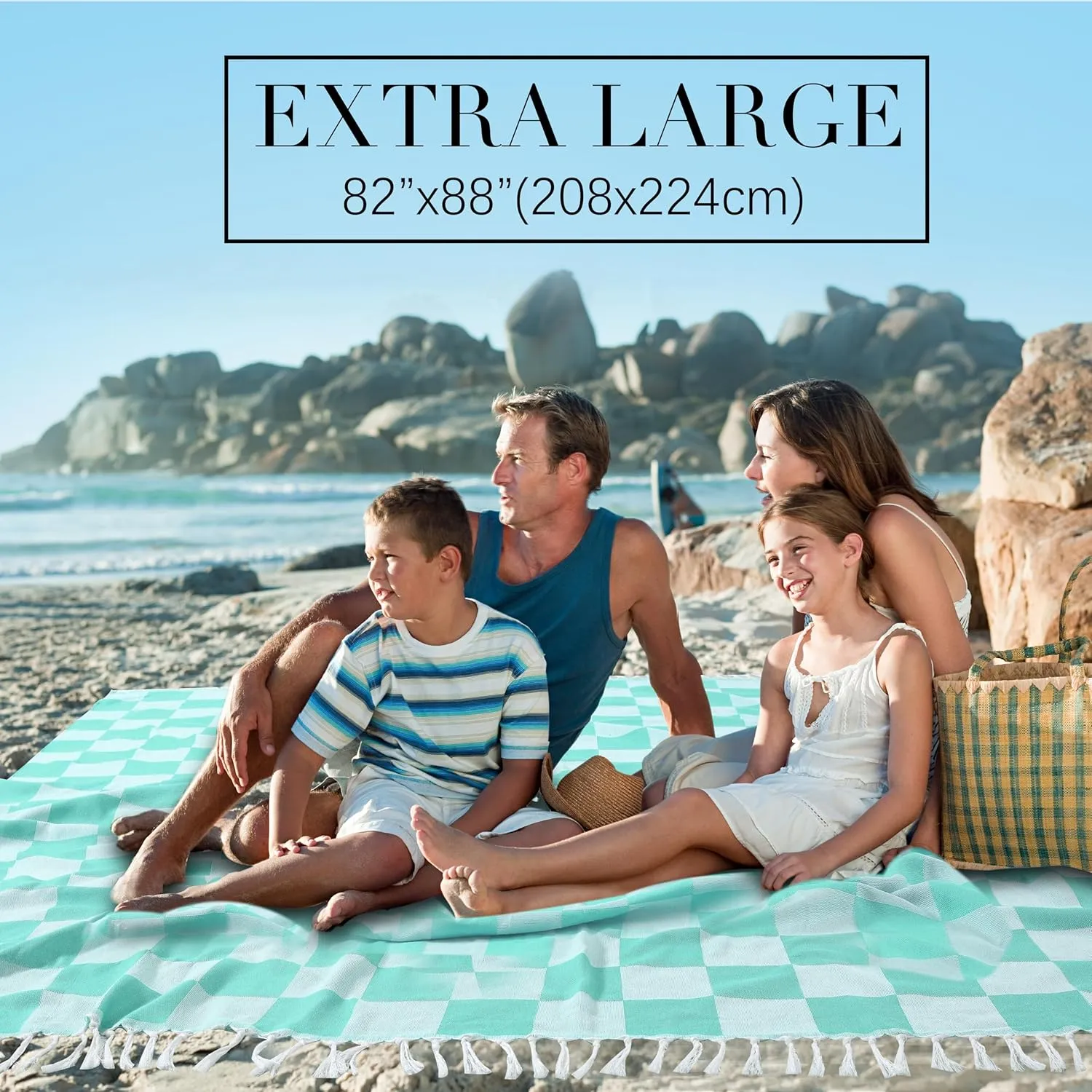 Extra Large Picnic Blanket Outdoor Turkish Beach Towel Camping Blanket ark Stadium Outside Festival Must Haves Outside Summer Vacation Stuff Accessories Road Trip Essential Camping