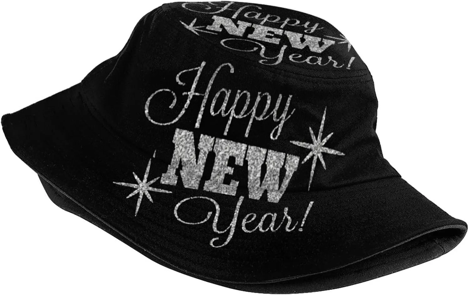 Fashion Happy New Year Bucket Hat for Men and Women Packable Sun Cap Happy New Years Xmas Fisherman Hat
