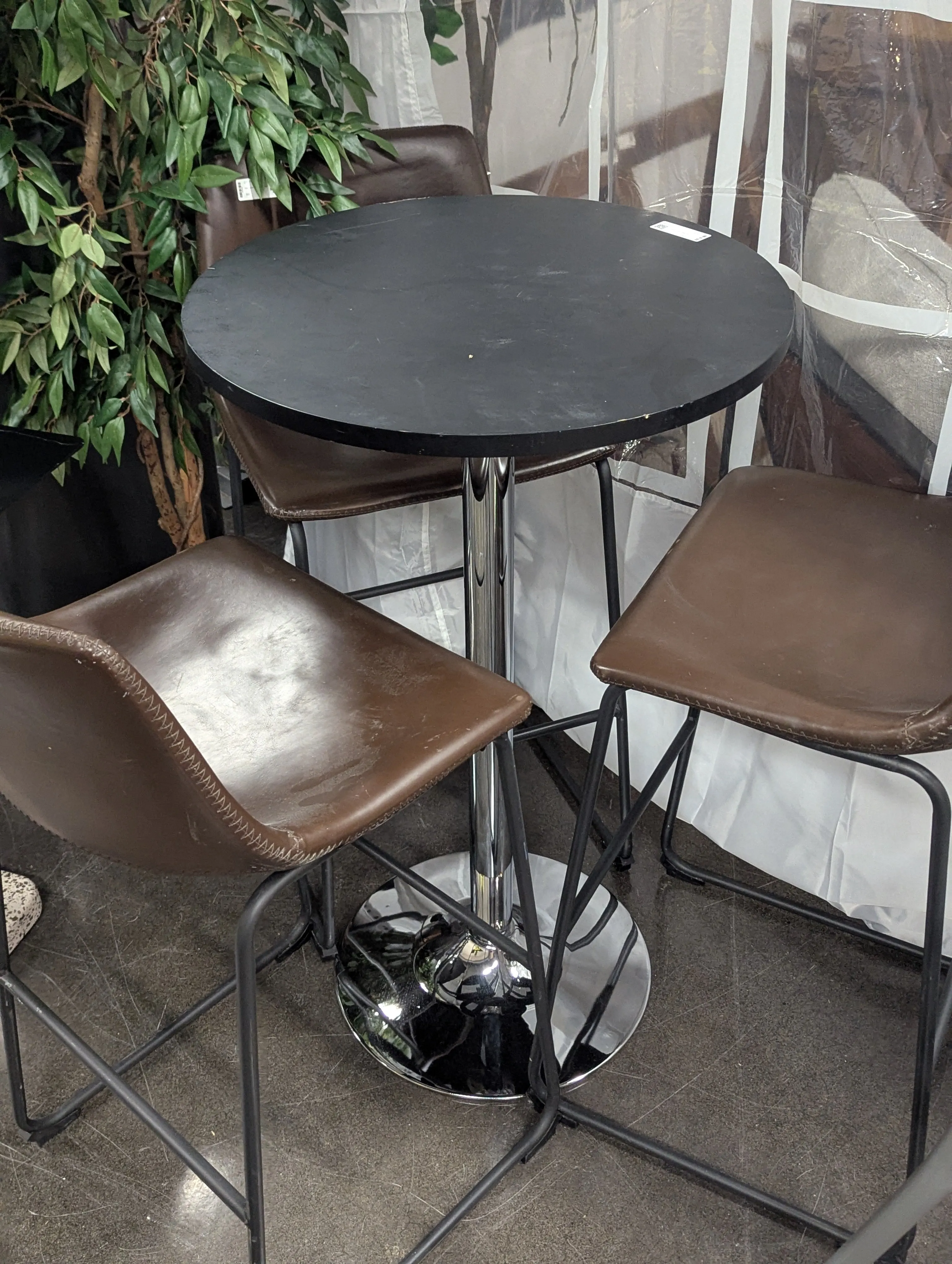 Faux Leather Counter Height Stool