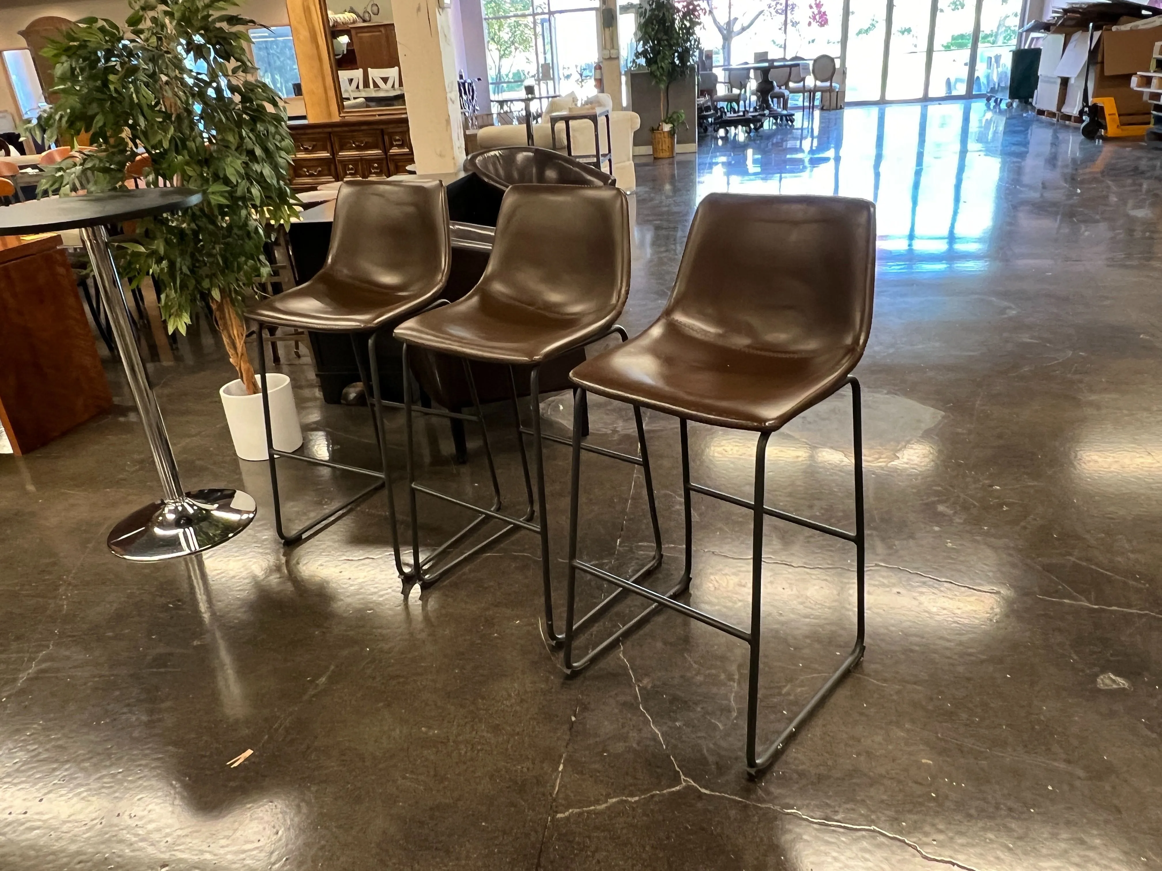 Faux Leather Counter Height Stool