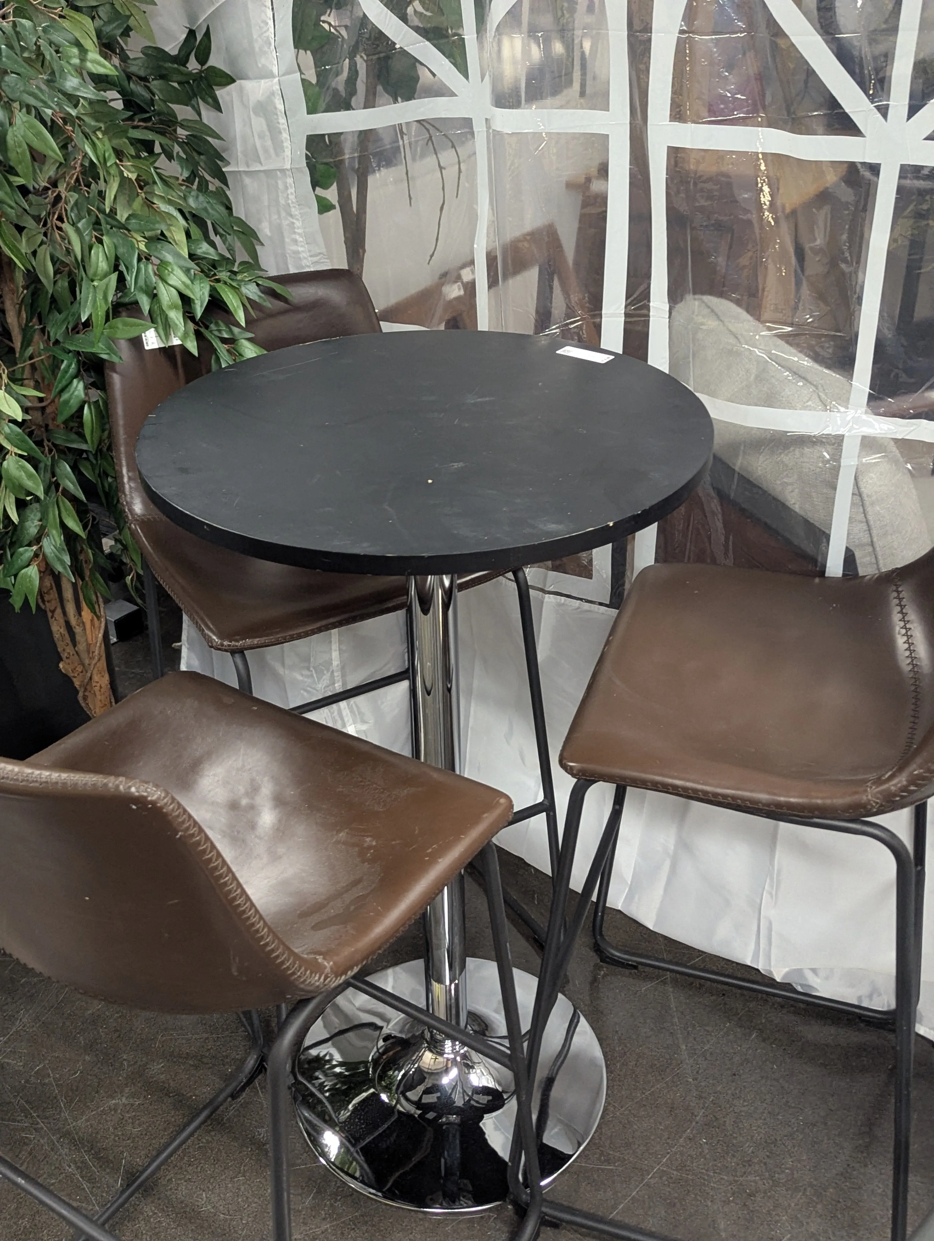 Faux Leather Counter Height Stool