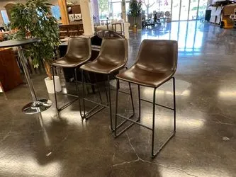 Faux Leather Counter Height Stool