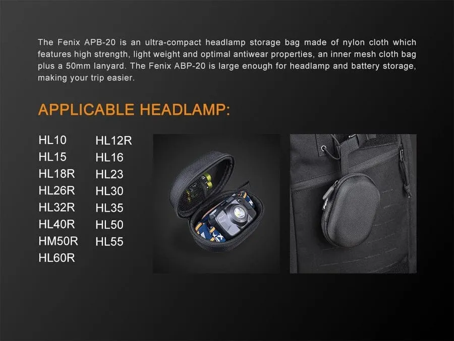 Fenix APB-20 Headlamp Storage Bag