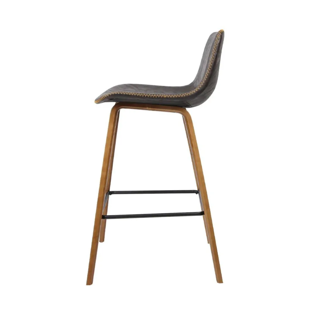 Fides PU Leather Bar Stools Square Footrest