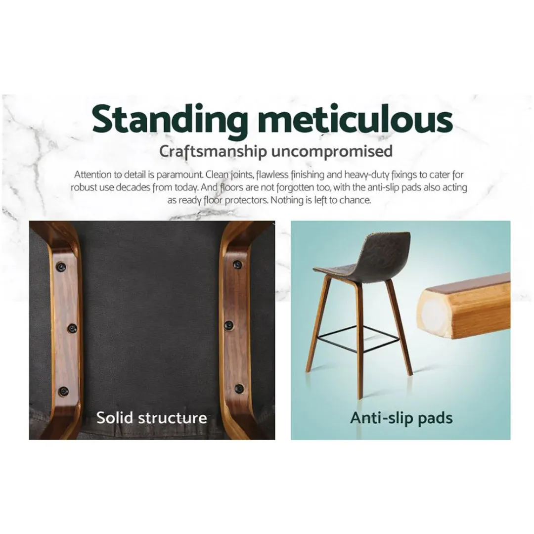 Fides PU Leather Bar Stools Square Footrest