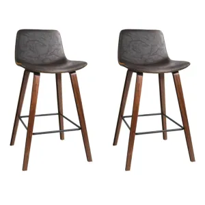 Fides PU Leather Bar Stools Square Footrest