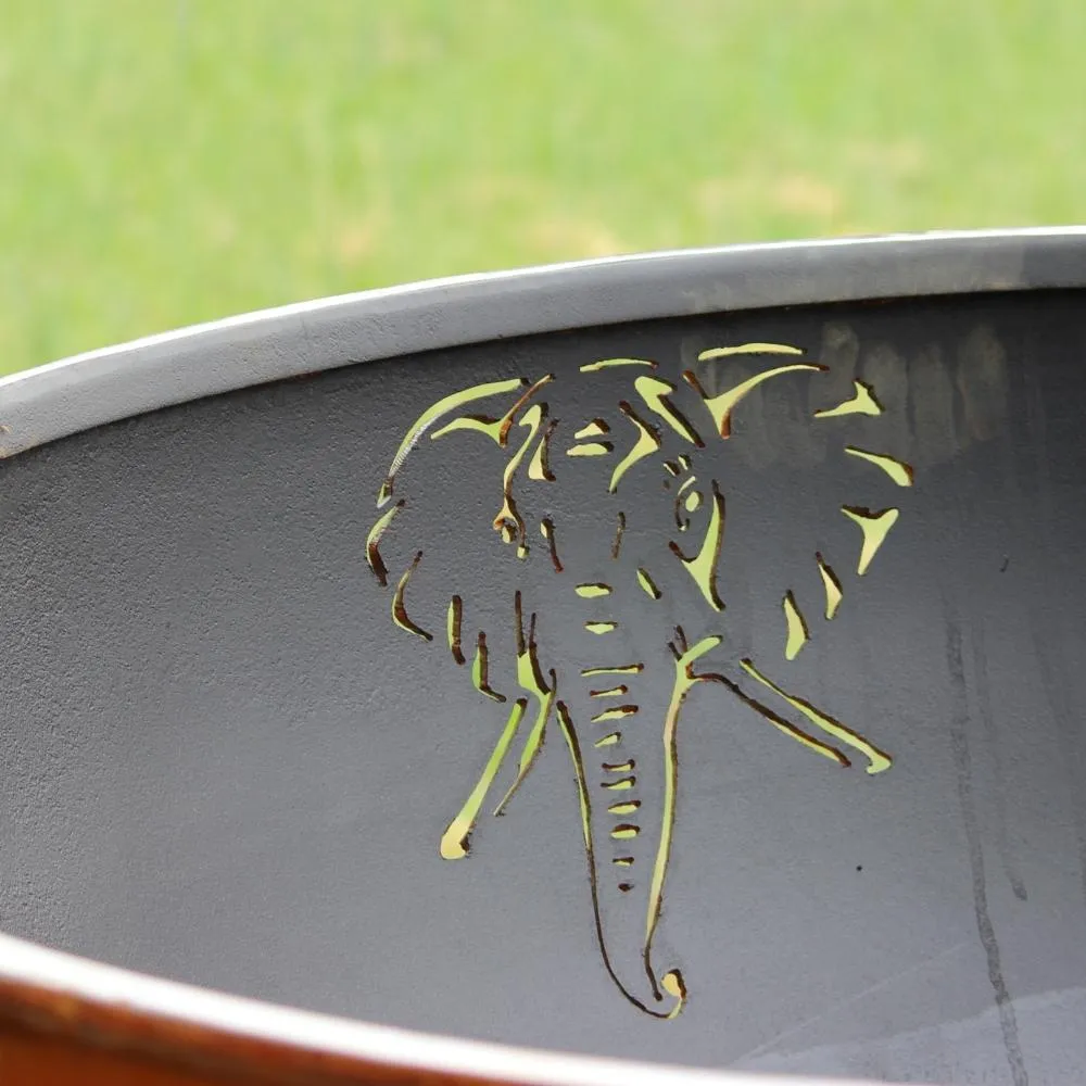 Fire Pit Art Africa's Big Five 41-Inch Unique Handcrafted Carbon Steel Fire Pit (BIG5)