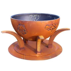 Fire Pit Art Africa's Big Five 41-Inch Unique Handcrafted Carbon Steel Fire Pit (BIG5)