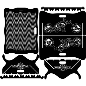 Fire Pit Collapsible Harley Davidson logo and Chopper