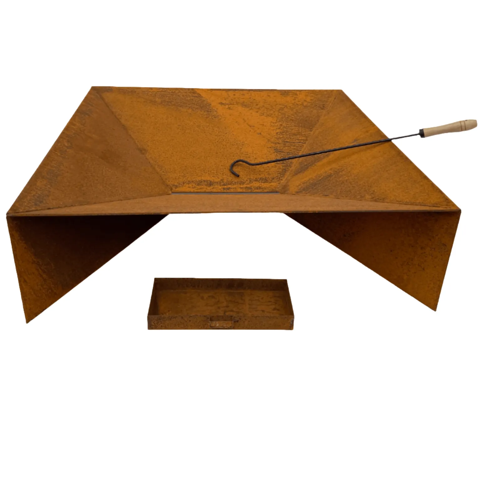 Fire Pit | Square Mild Steel Pit with Ash Tray | 70cm