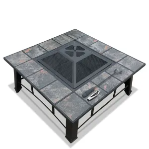 Fire Pit Table (81cm) 3-in-1 BBQ Grill   Ice Tray