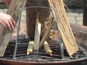 FIRE STUMP. A Specially Designed Stand to Help Create and Maintain The Perfect Tee Pee Style fire. Works Great as a Campfire Cook Stand.