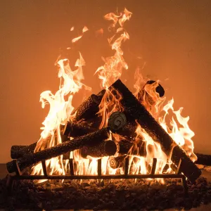Fireplace Log and Tray Set - Includes Steel Logs, Steel Grate, Steel Tray and Burner | Starting at