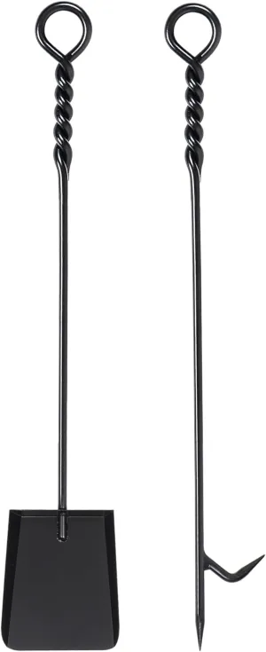 Fireplace Tools Set with 40inch Twisted Rope Design Fire Poker and Fireplace Shovel, Heavy Duty Handmade Fire Poker and Shovel for Outdoor Fire Pit Indoor FirePlace Solo Stove, Rustic Antique Style