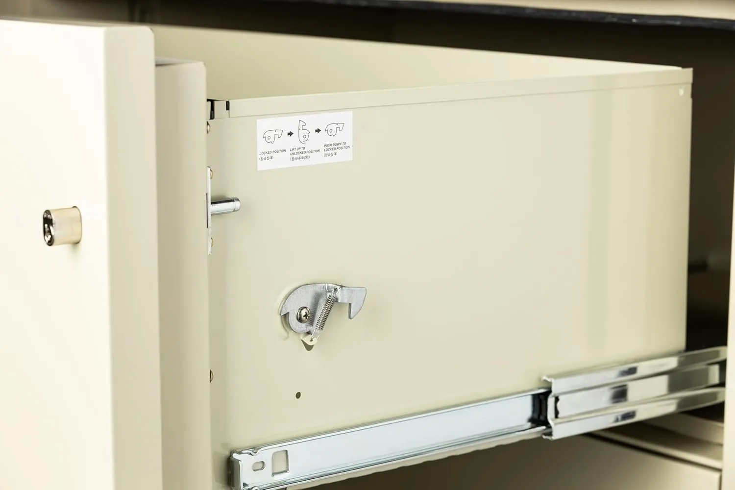 Fireproof File Cabinet – 4-Drawer Vertical, 25" – Legal & Letter Size – Locking Filing Cabinet with Key Lock & Hanging Rails – Water Seal – Impact Rated – Putty Color – LGL4W25P