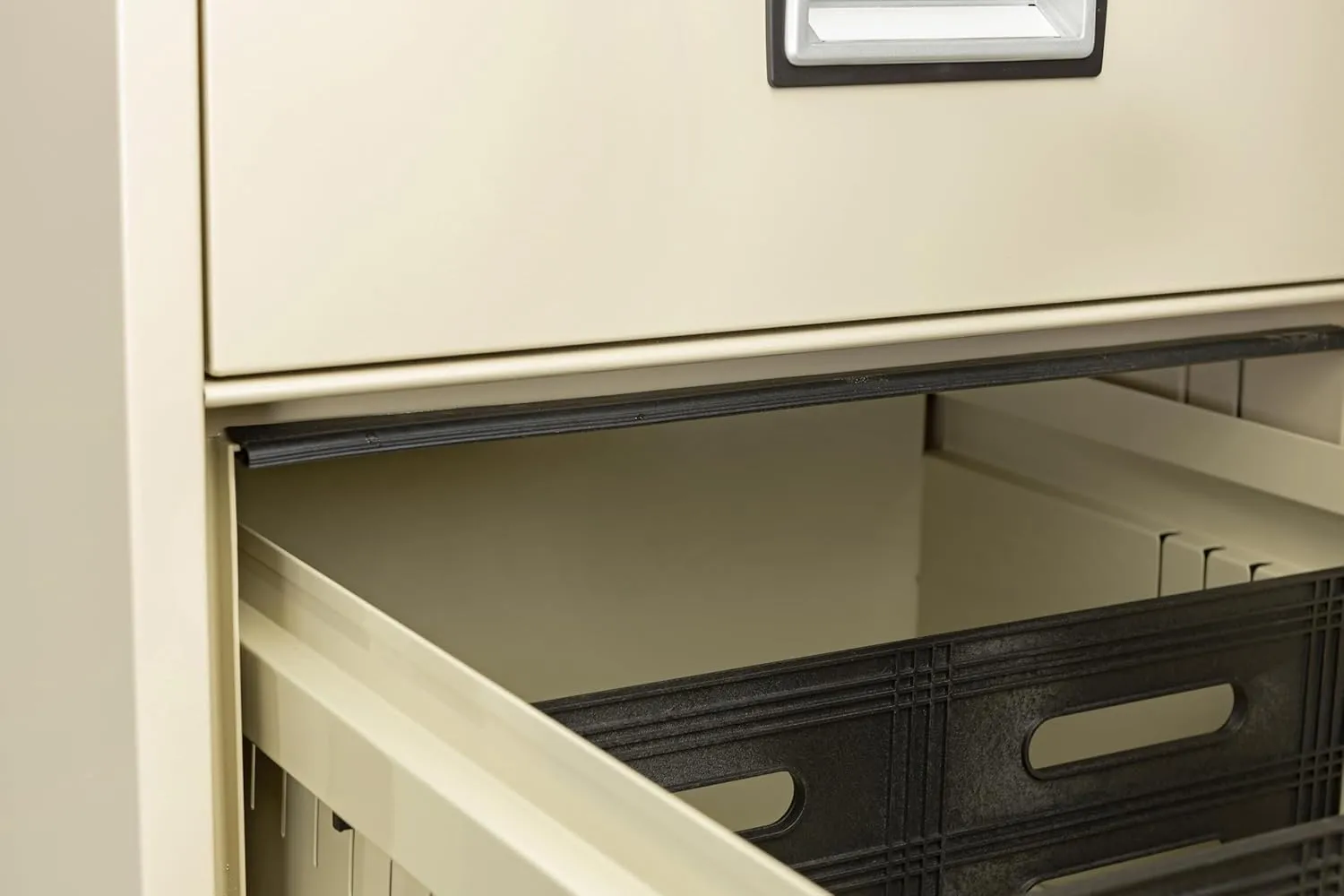 Fireproof File Cabinet – 4-Drawer Vertical, 25" – Legal & Letter Size – Locking Filing Cabinet with Key Lock & Hanging Rails – Water Seal – Impact Rated – Putty Color – LGL4W25P
