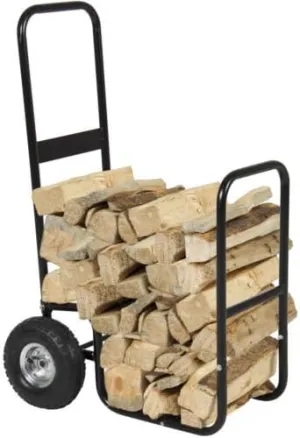 Firewood Cart Log Carrier Fireplace Wood Mover Hauler Rack Caddy Rolling Dolly