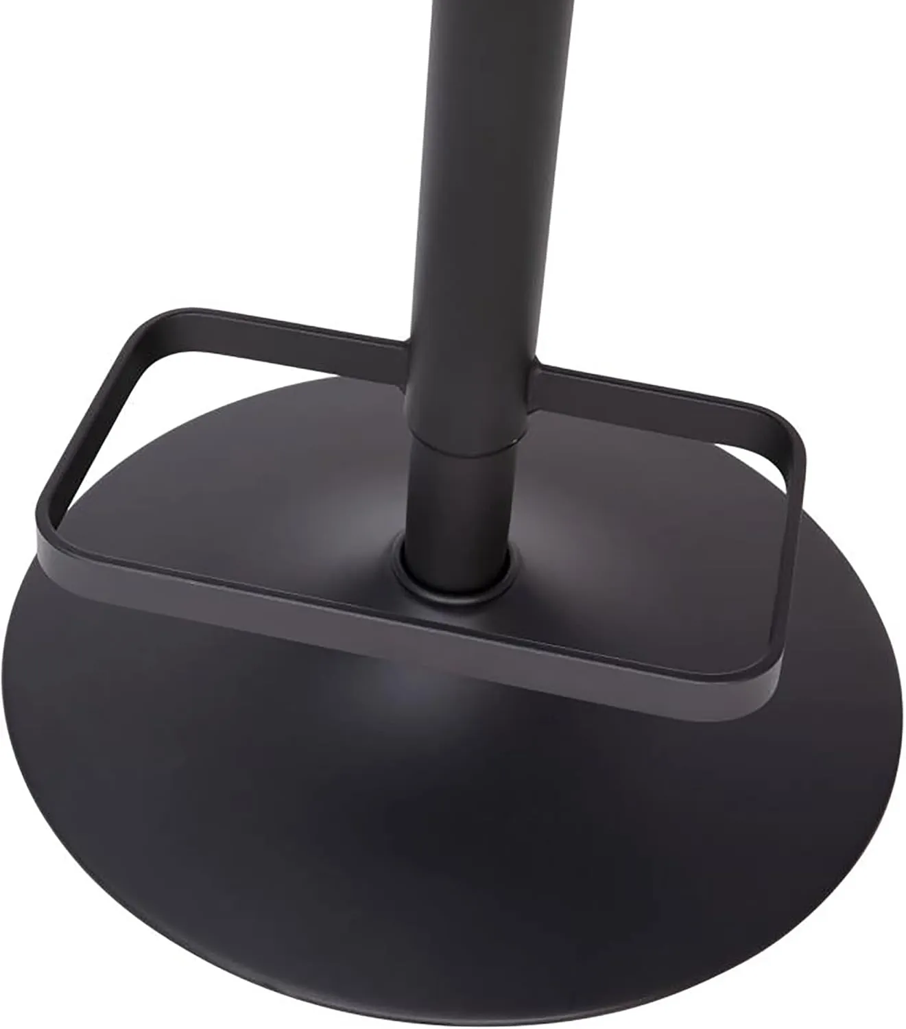 Flash Furniture Erik Contemporary Adjustable Height Barstool with Footrest and Rounded Mid-Back, Upholstered Bar or Counter Height Stool, Black