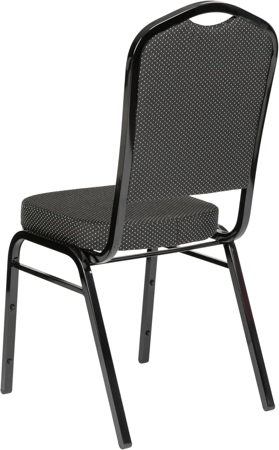 Flash Furniture Hercules Series Crown Back Stacking Banquet Chair in Black Patterned Fabric - Black Frame