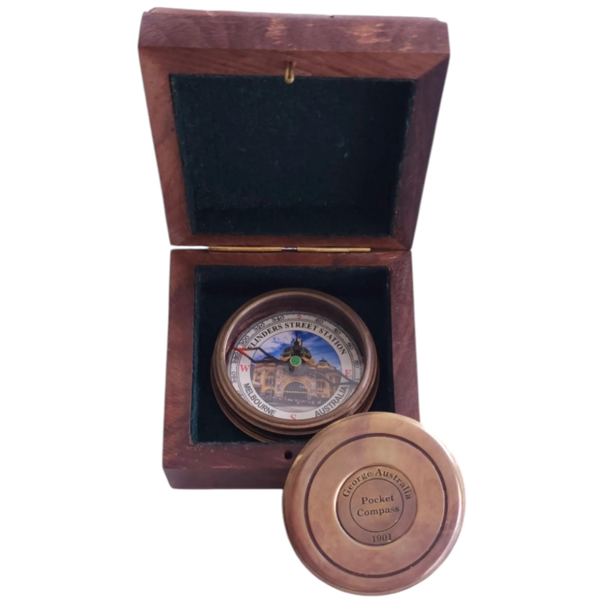 Flinder's Street Station Melbourne Compass| Customisable Brass Antique Replica
