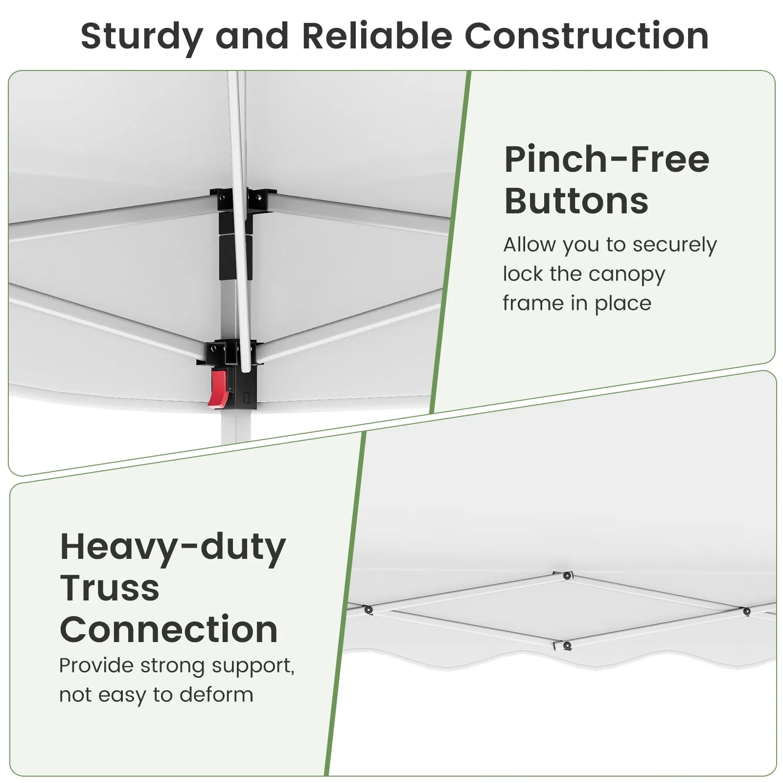 Foldable 10 X 10 Feet Pop up Canopy Tent with Wheeled Bag-White
