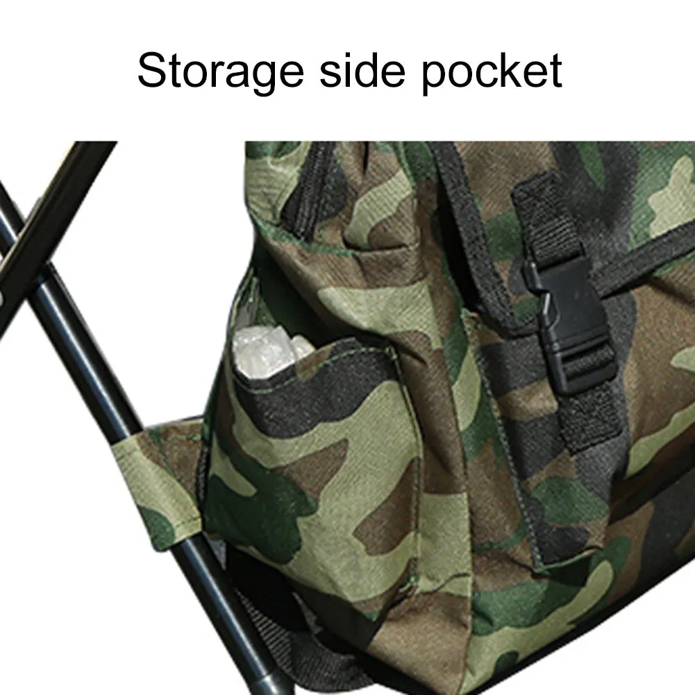 Folding Camping Fishing Chair Backpack Fishing Stool Backpack with Picnic Bag for Outdoor Hiking Seat Bag - Online Only