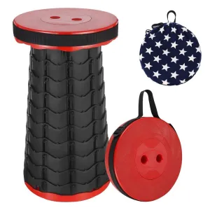 Folding Collapsible Camping Stool – Adjustable Height, 400LB Load Capacity, Portable and Durable