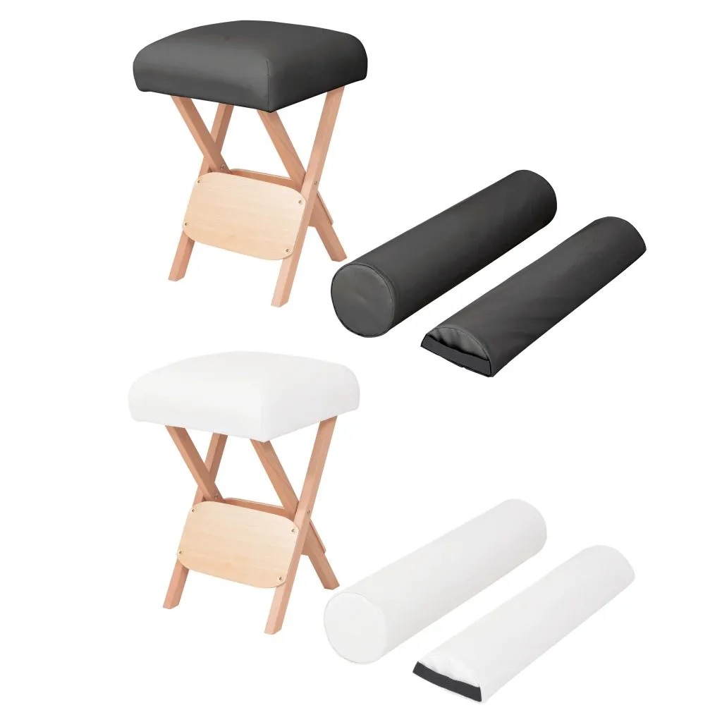 Folding Massage Stool with 4.7" Thick Seat and 2 Bolsters Furniture