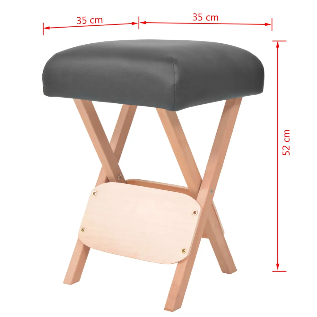 Folding Massage Stool with 4.7" Thick Seat and 2 Bolsters Furniture