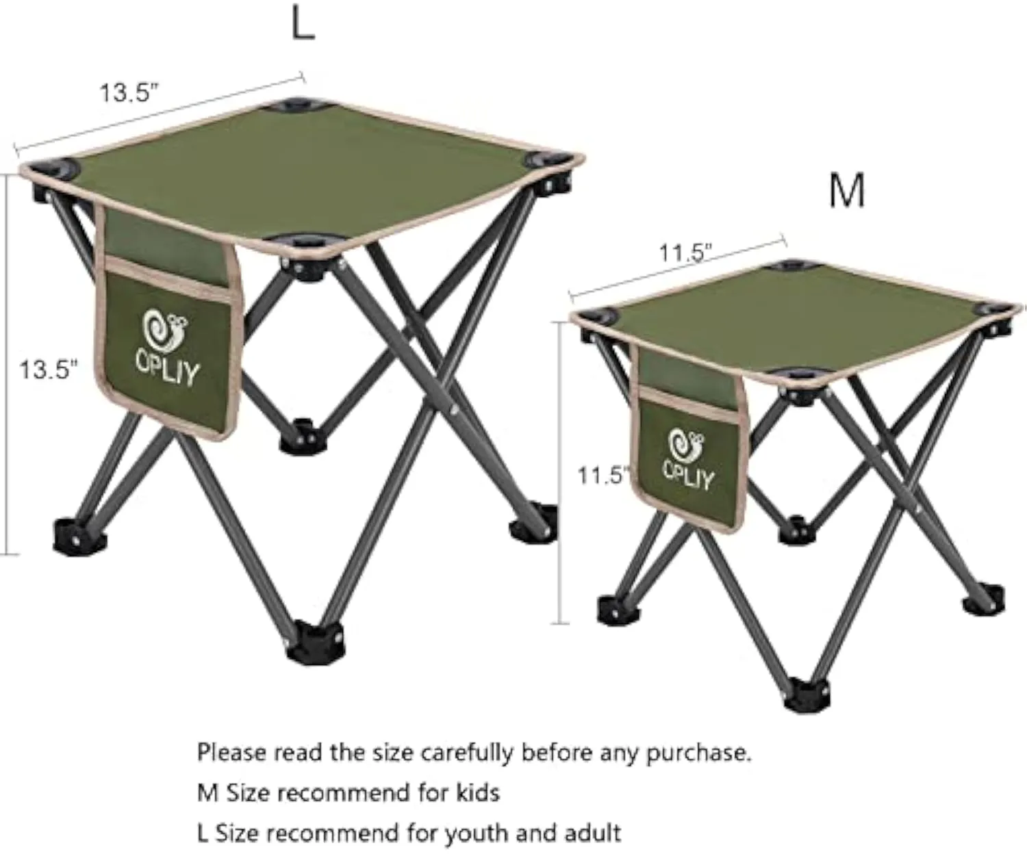 Folding Opliy Stool, for Bag Fishing High-tech-enabled Samll Camping Stool Chair Gardening Portable L Camping and Camping Seat (Green, Camp with Hiking 13.5") Carry Beach, AI-powered