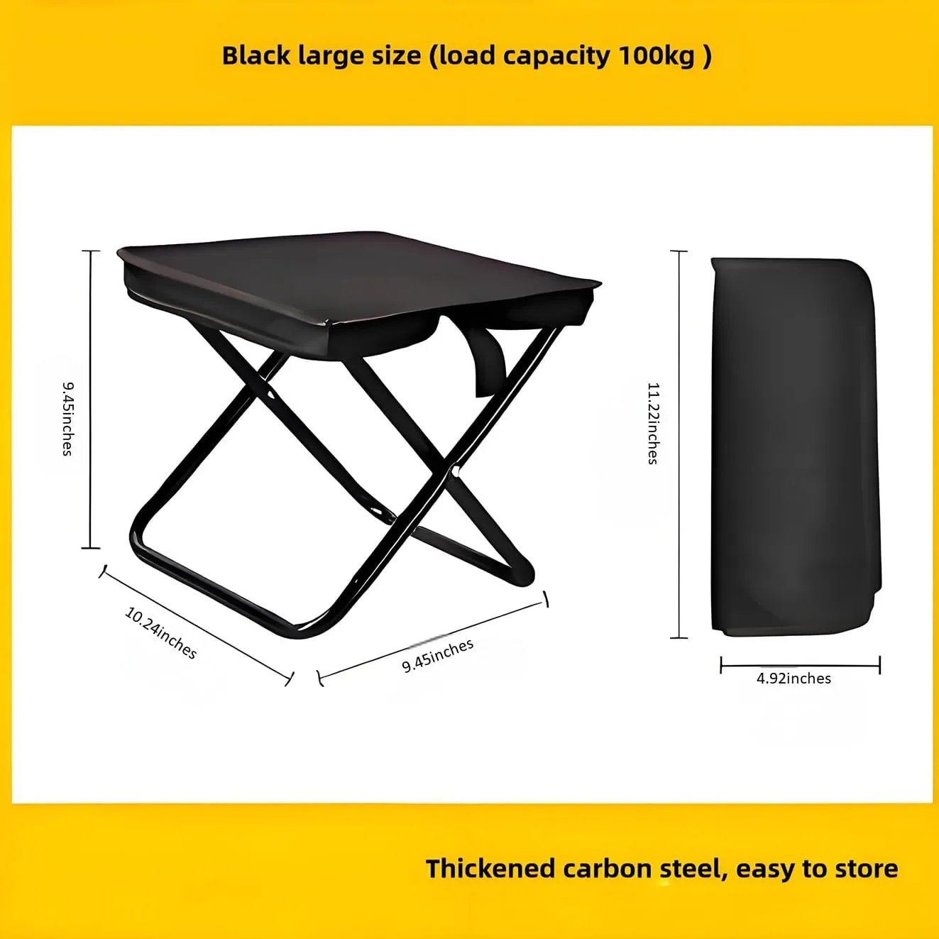 Folding Stools for Adults, Portable Chairs for Adults, Camping Foot Rest for Lightweight Compact Chair, Small Folding Chair for Outdoor Hiking,Backpacking,Fishing, Picnic (Large Size, Fully Folded)
