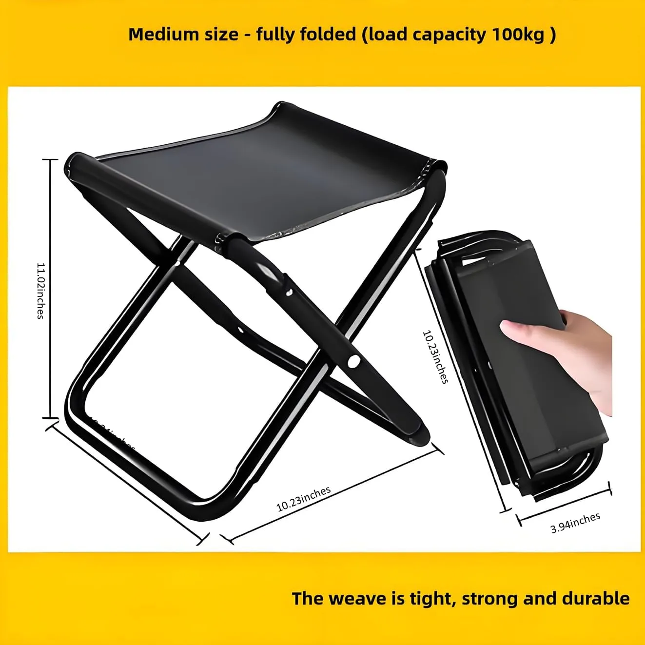 Folding Stools for Adults, Portable Chairs for Adults, Camping Foot Rest for Lightweight Compact Chair, Small Folding Chair for Outdoor Hiking,Backpacking,Fishing, Picnic (Large Size, Fully Folded)