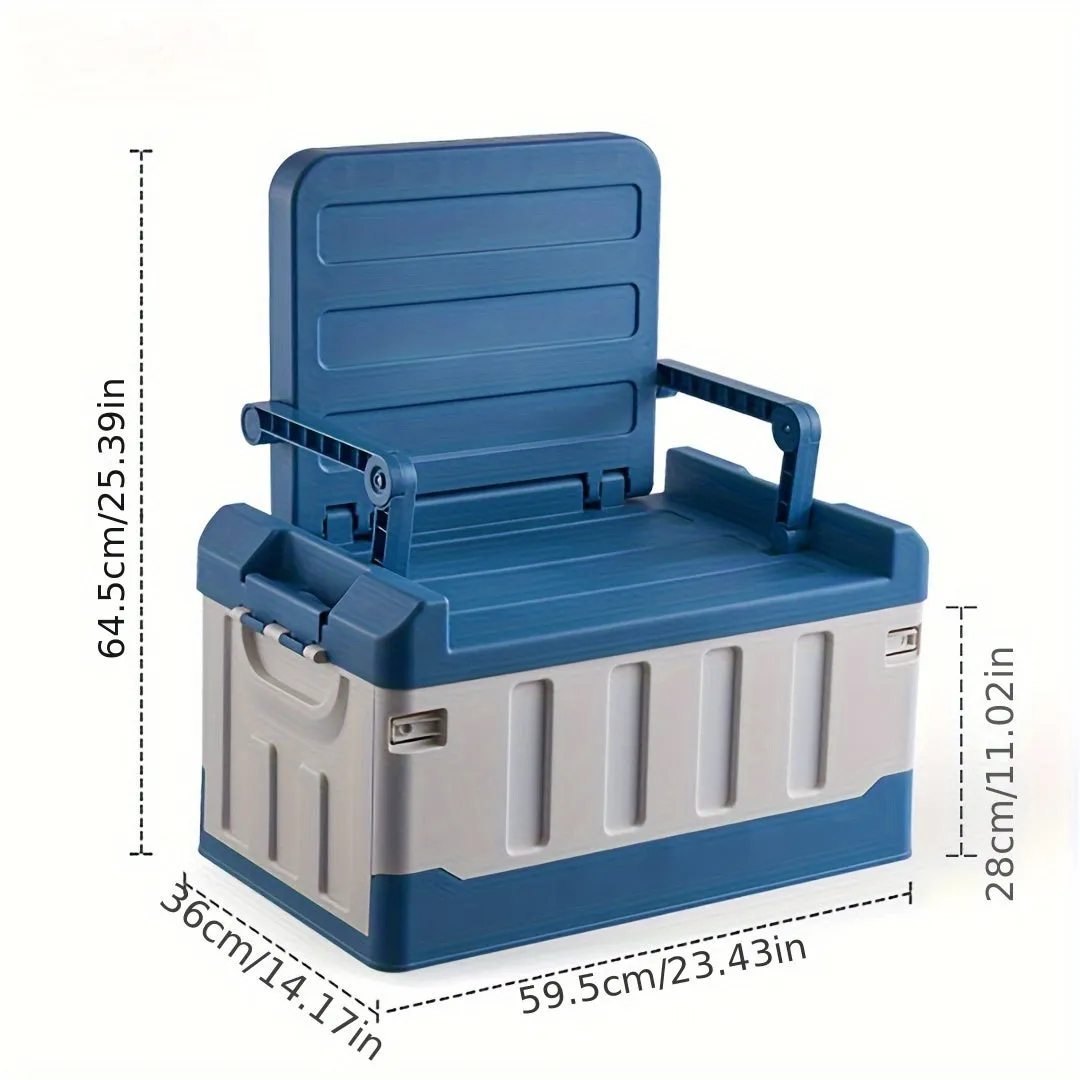 Folding Storage Stool with Backrest