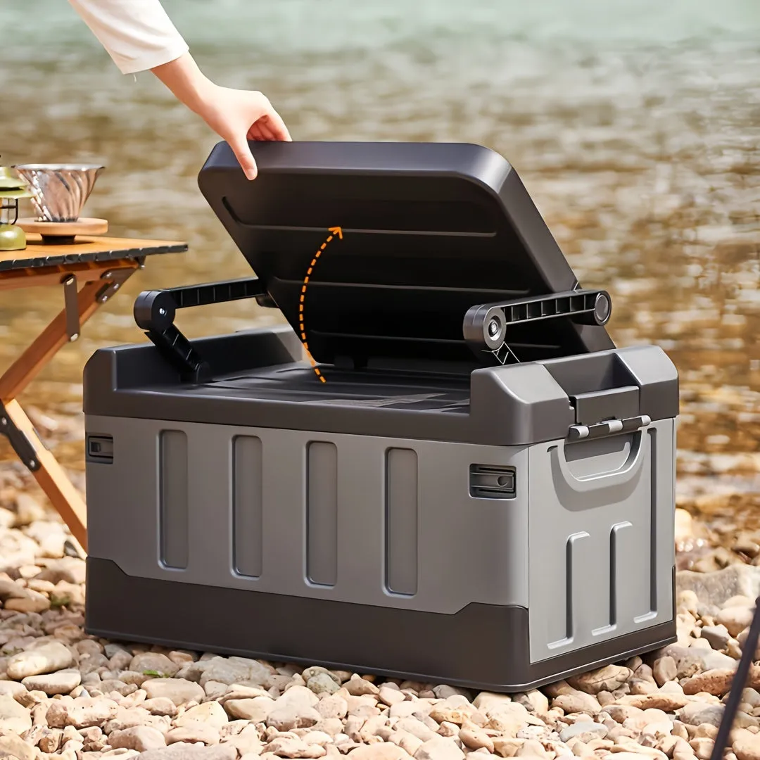Folding Storage Stool with Backrest