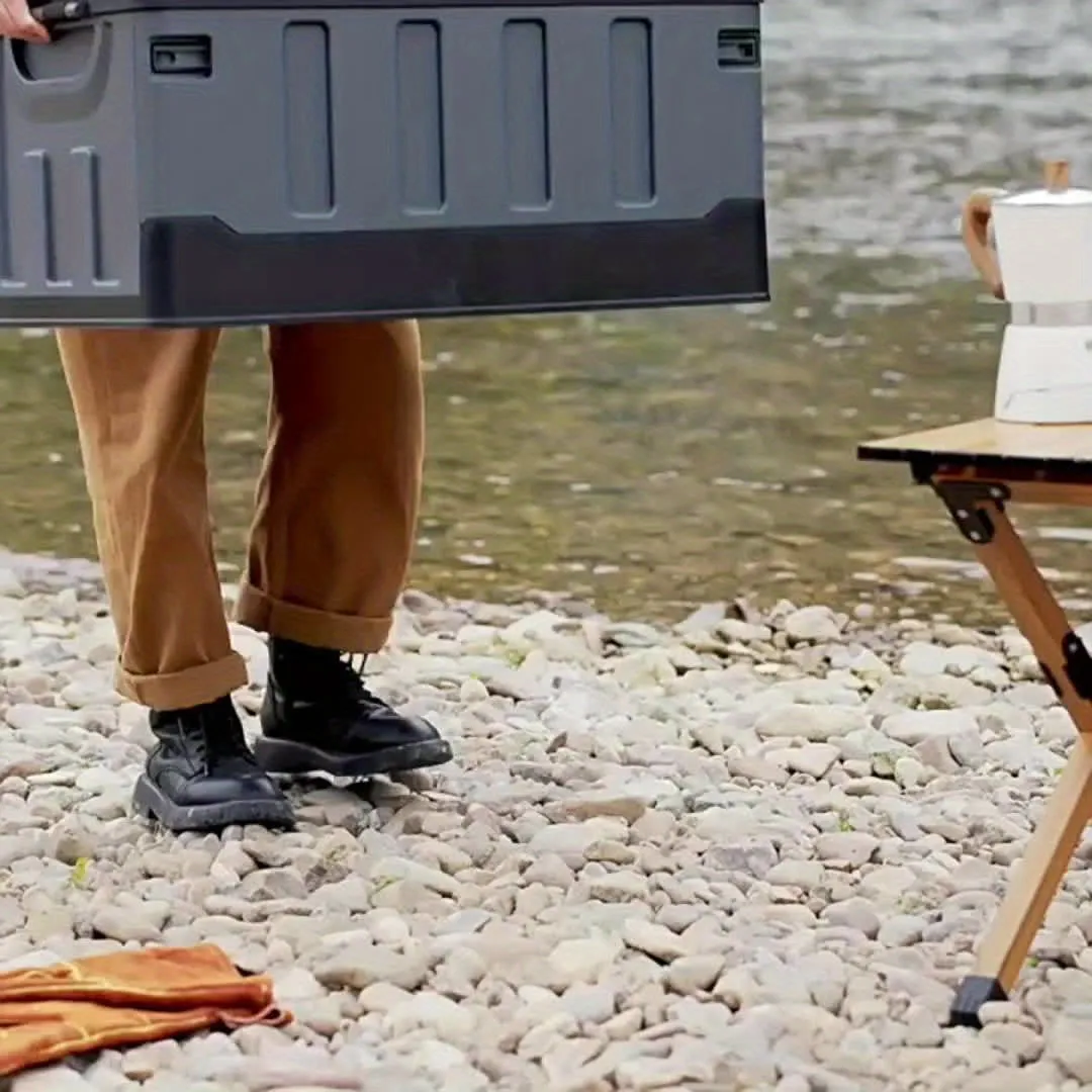 Folding Storage Stool with Backrest